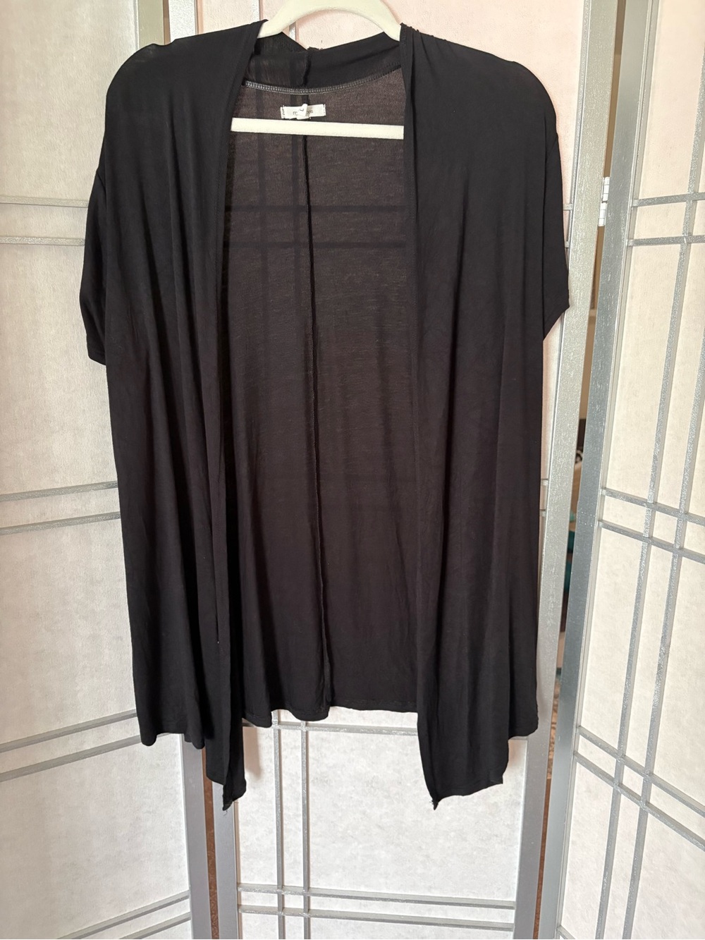 Maurices Black Open-Front Draped Tunic Cardigan